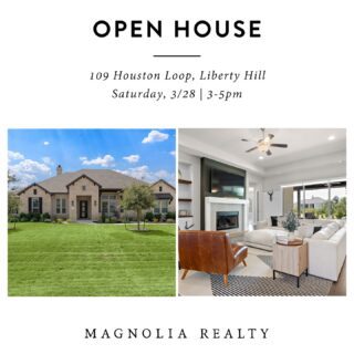 Open House this Saturday in Northgate!

Come see this stunning Drees home in person and experience all the details that make it so special. From the moment you walk in, you are greeted with beautiful finishes, soaring ceilings, and a wall of windows overlooking the backyard oasis.

The kitchen is perfect for hosting, the layout offers incredible flexibility, and the primary suite feels like a true retreat. Step outside to enjoy the pool, spa, mature oak trees, and over an acre of peaceful Hill Country living.

This is one you really need to see to fully appreciate 🤍

📍 109 Houston Loop, Liberty Hill
🗓 Saturday, March 28
⏰ 3:00 PM – 5:00 PM
.
.
#libertyhill #openhouse #texasrealestate